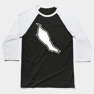 Denman Island Silhouette in Classic White - Simple and Clean - Denman Island Baseball T-Shirt